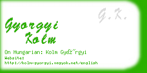 gyorgyi kolm business card